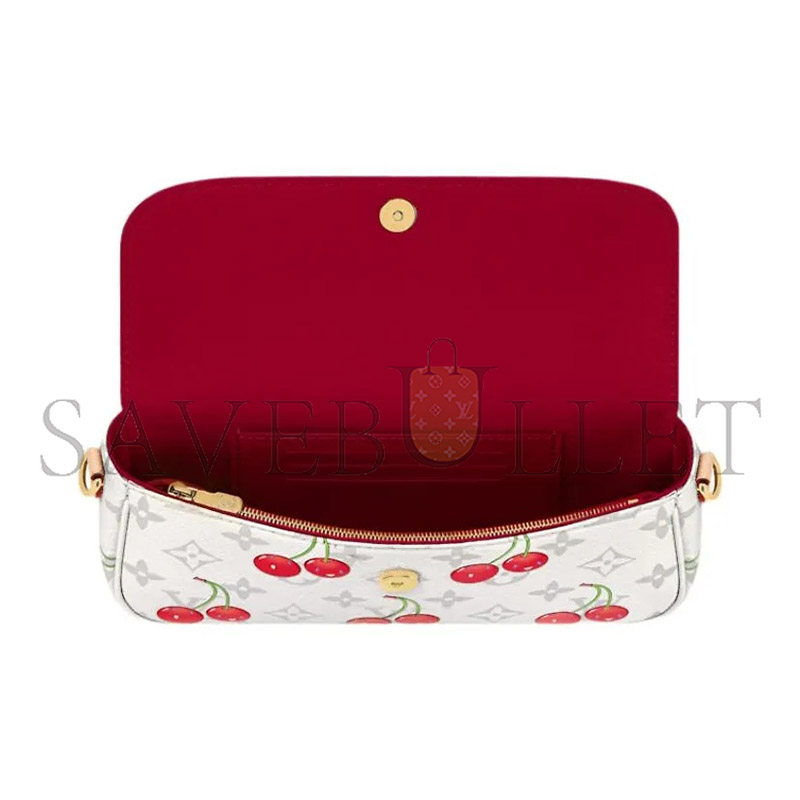 l0*is V*t0n murakami takashi cherry wallet on chain m14239 (23.5*12*4.3cm)